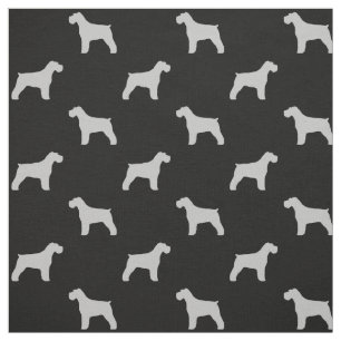Schnauzer Silhouettes Grey and Black Patterned Stof