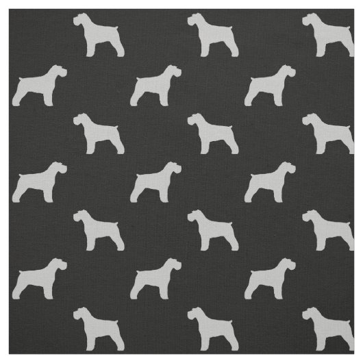 Schnauzer Silhouettes Grey and Black Patterned Stof (Swatch)