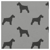 Schnauzer Silhouettes Grey and Black Patterned Stof (Close Up)