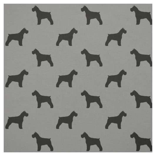 Schnauzer Silhouettes Grey and Black Patterned Stof (Swatch)