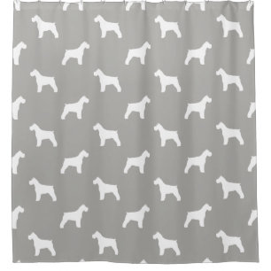 Schnauzer Silhouettes Pattern Douchegordijn