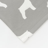 Schnauzer Silhouettes Pattern White en Grey Fleece Deken (Hoek)