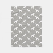 Schnauzer Silhouettes Pattern White en Grey Fleece Deken (Voorkant)