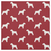 Schnauzer Silhouettes Red en White Patterned Stof (Swatch)