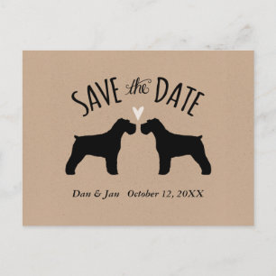 Schnauzer Silhouettes Wedding Save the Date Aankondigingskaart