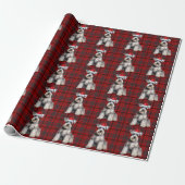Schnauzer Sinterklaas hond kerst geruite kerst Cadeaupapier (Uitgerold)