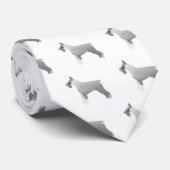 Schnauzer-Sjablonen klaar om aan te passen Stropdas (Opgerold)