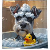 Schnauzer Slordig Slaperig Schattig Grappig Douchegordijn (Voorkant)