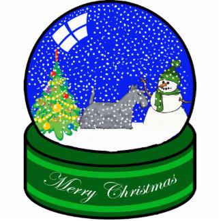 schnauzer-sneeuwwereldbol fotobeeldje ornament