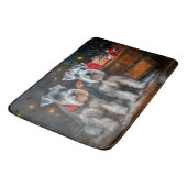 Schnauzer Snowy Sleigh Kerstdecoratie Badmat (Gekanteld)