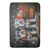 Schnauzer Snowy Sleigh Kerstdecoratie Badmat (Voorkant Verticaal)