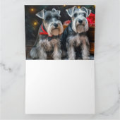 Schnauzer Snowy Sleigh Kerstdecoratie Kaart (Binnen)