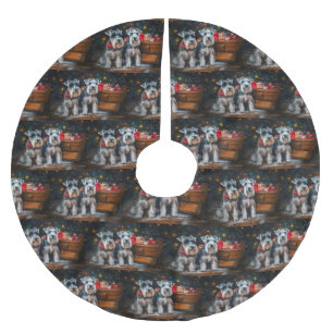 Schnauzer Snowy Sleigh Kerstdecoratie Kerstboom Rok