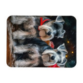 Schnauzer Snowy Sleigh Kerstdecoratie Magneet (Horizontaal)