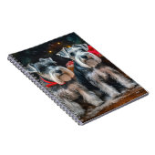 Schnauzer Snowy Sleigh Kerstdecoratie Notitieboek (Rechterzijde)