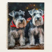 Schnauzer Snowy Sleigh Kerstdecoratie Planner (Voorkant)