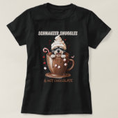 Schnauzer Snuggles & Hot Chocolate T-shirt (Design voorkant)
