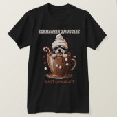Schnauzer Snuggles & Hot Chocolate T-shirt (Design voorkant)