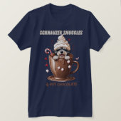 Schnauzer Snuggles & Hot Chocolate T-shirt (Design voorkant)