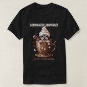 Schnauzer Snuggles & Hot Chocolate T-shirt (Design voorkant)