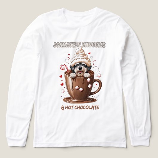 Schnauzer Snuggles & Hot Chocolate Tri-Blend Shirt (Voorkant)