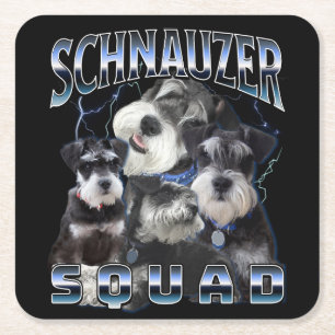 Schnauzer Squad - Bootleg Rap Stijl Kartonnen Onderzetters