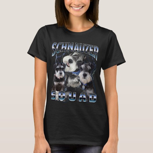 Schnauzer Squad - Bootleg Rap Stijl T-shirt (Voorkant)