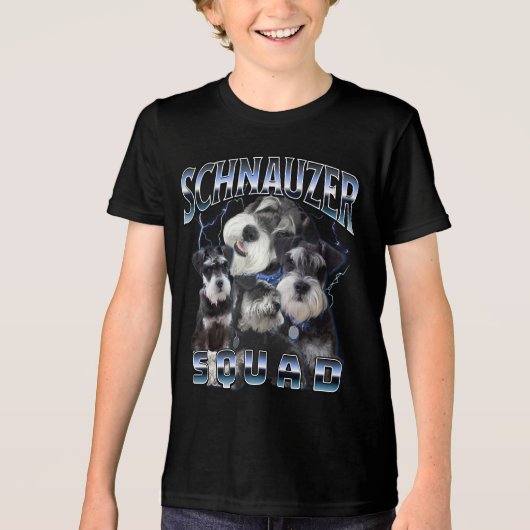 Schnauzer Squad - Bootleg Rap Style Tri-Blend Shirt (Voorkant)