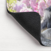 Schnauzer-standaard in een bloeiende tuin muismat (Hoek)