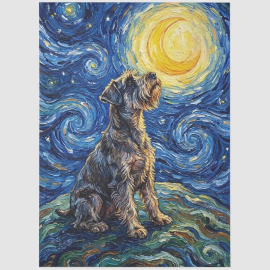 Schnauzer Starry Night Decoupage Tissuepapier (Voorkant)