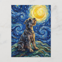 Schnauzer Starry Night Painting Briefkaart