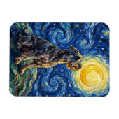 Schnauzer Starry Night Painting Flexible Magneet (Horizontaal)