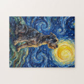 Schnauzer Starry Night Painting Legpuzzel (Horizontaal)