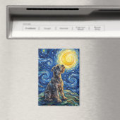 Schnauzer Starry Night Painting Magneet (Insitu (Vaatwasser))