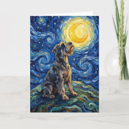 Schnauzer Starry Night Schilderij Kaart