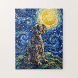 Schnauzer Starry Night Schilderij Legpuzzel