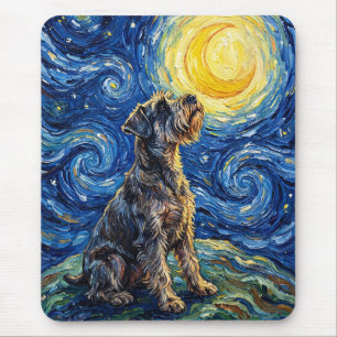 Schnauzer Starry Night Schilderij Muismat