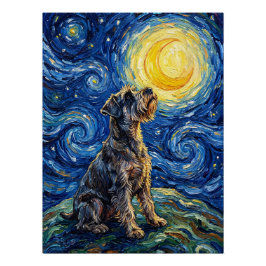 Schnauzer Starry Night Schilderij Perfect Poster