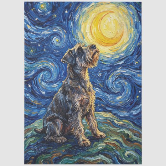 Schnauzer Sterrennacht Decoupage Tissuepapier (Voorkant)