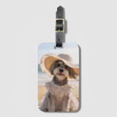 Schnauzer stranddag bagagelabel (Voorkant (verticaal))