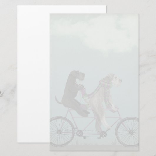 Schnauzer Tandem Briefpapier (Voorkant / Achterkant)