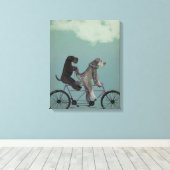 Schnauzer Tandem Canvas Afdruk (Insitu (Houten vloer))