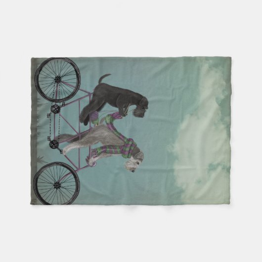 Schnauzer Tandem Fleece Deken (Voorkant (Horizontaal))