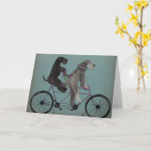 Schnauzer Tandem Kaart (Gele Bloem)