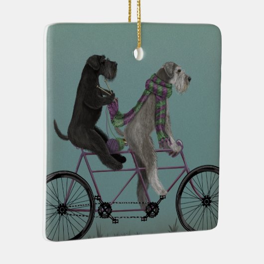 Schnauzer Tandem Keramisch Ornament (Rechts)