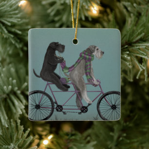 Schnauzer Tandem Keramisch Ornament