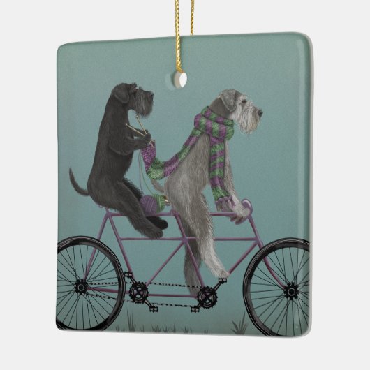 Schnauzer Tandem Keramisch Ornament (Links)