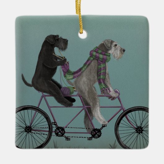 Schnauzer Tandem Keramisch Ornament (Voorkant)