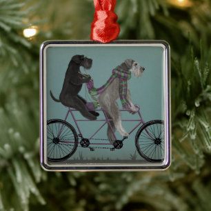 Schnauzer Tandem Metalen Ornament