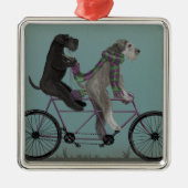Schnauzer Tandem Metalen Ornament (Voorkant)